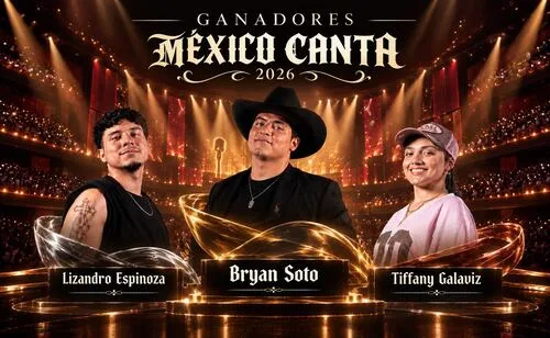 Tiffany Galaviz, Lizandro Espinoza y Bryan Soto: ganadores de México Canta 2026