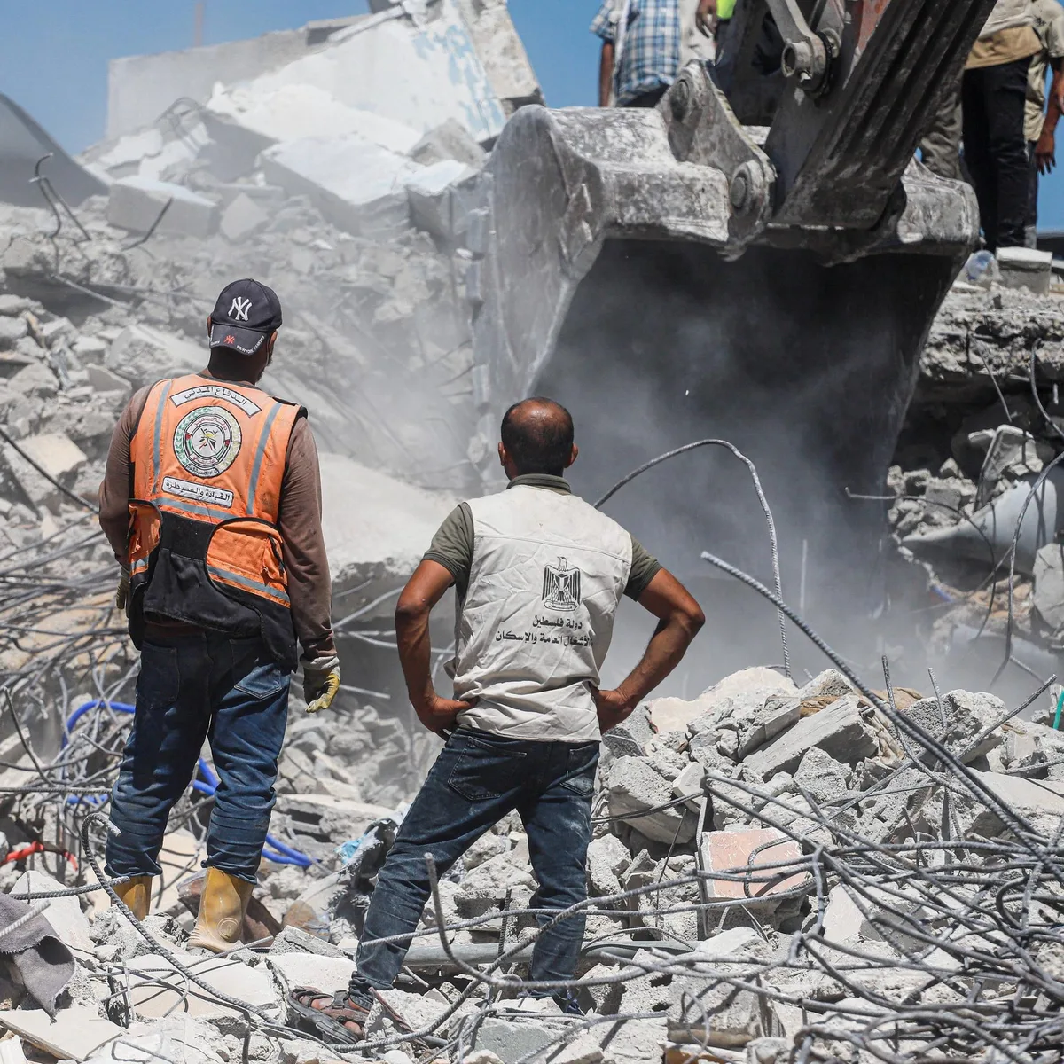 Rettungseinsatz - Mindestens 21 Tote bei Einsturz von ausgebombten Wohnhaus im Gazastreifen