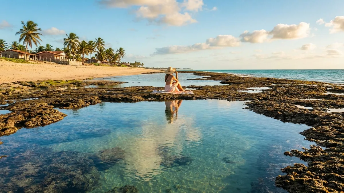 Eleita entre os 10 destinos mais acolhedores do Brasil, a vila de pescadores do Ceará tem piscinas naturais mornas que só aparecem na maré baixa