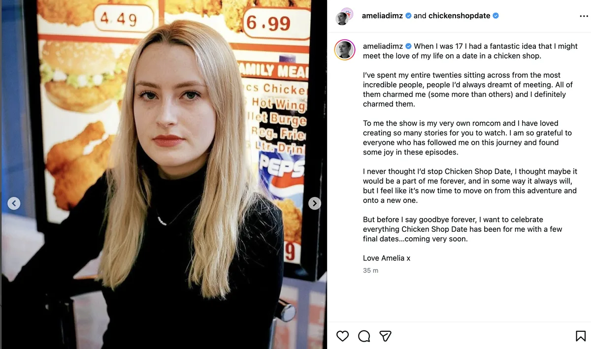 Chicken Shop Date creator Amelia Dimoldenberg announces shows final season