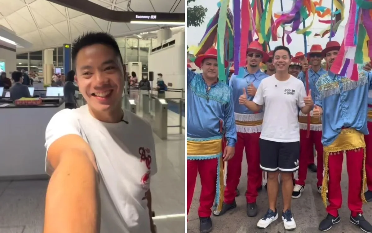 Influenciador enfrenta mais de 40 horas da China para o Brasil para conhecer festa tradicional no interior de Goiás; vídeo