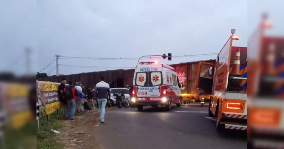 Colisão entre trem e carro deixa mulher ferida em Jandaia do Sul