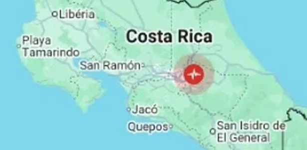 Terremoto de magnitude 4,9 atinge a Costa Rica; não há registro de vítimas