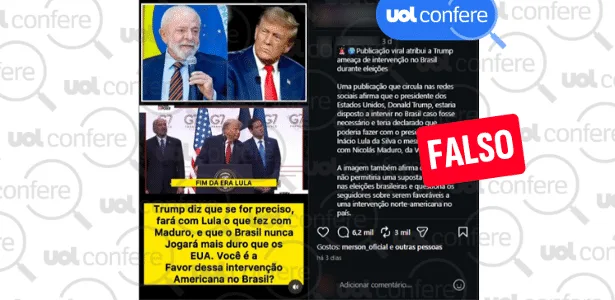 Trump não disse que vai fazer com Lula o mesmo que fez com Maduro