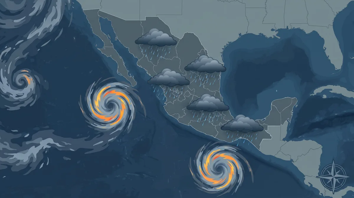 Onda tropical 28 ocasionará lluvias intensas en México: vigilan zonas que podrían evolucionar a ciclones tropicales en el Pacífico