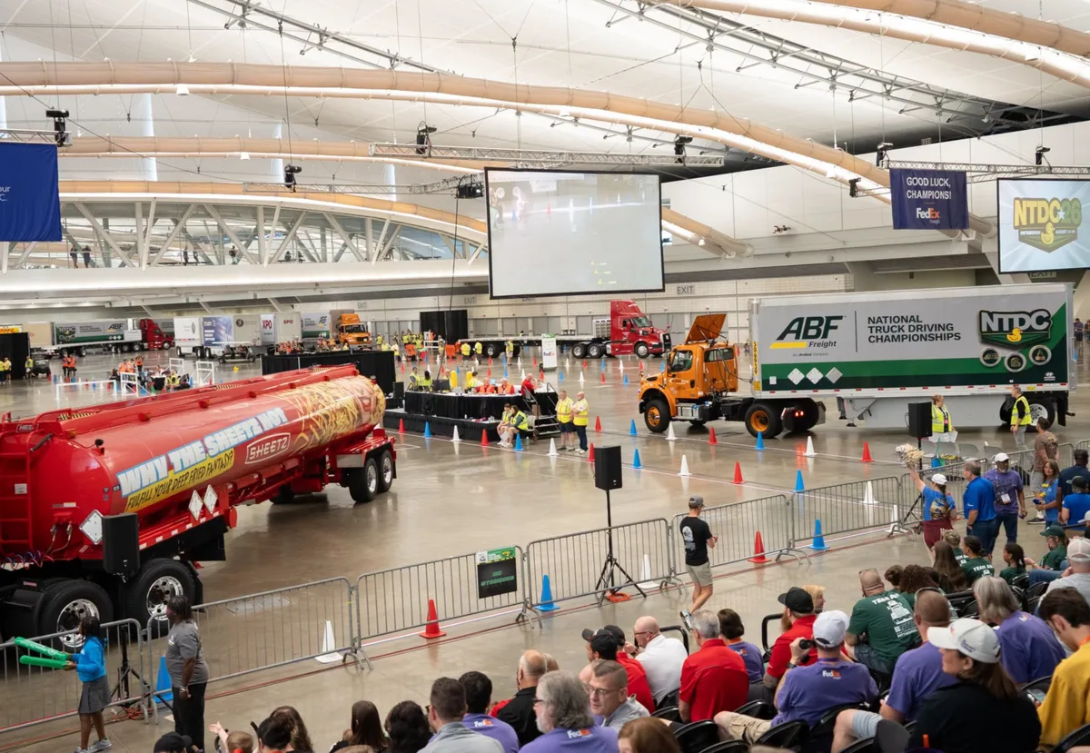 At the ‘Super Bowl of trucking,’ a driver who trained 14 years wins the golden belt buckle