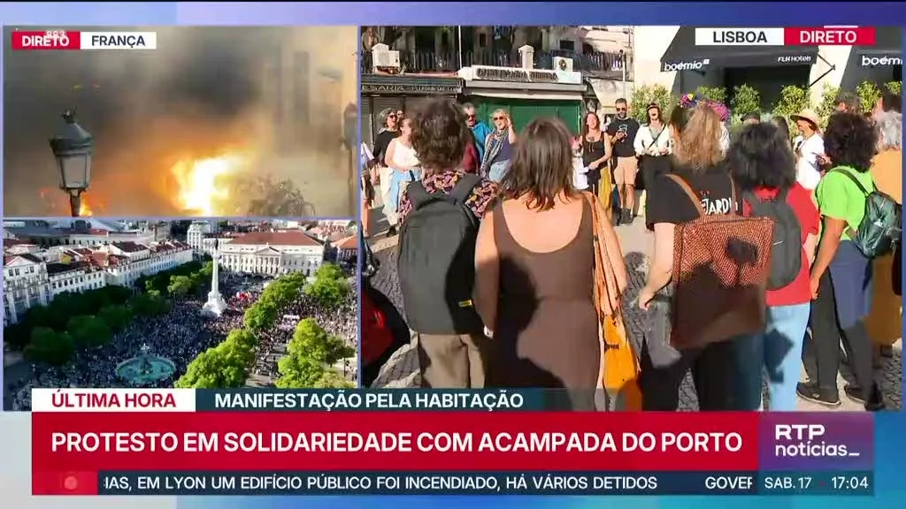 Começa o protesto em solidariedade com acampada do Porto
