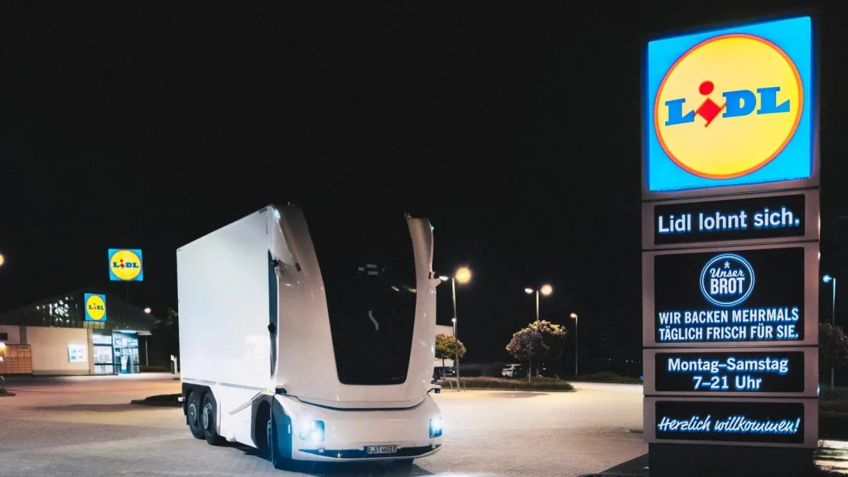 Ce camion électrique livre des magasins Lidl en totale autonomie, sans cabine ni chauffeur