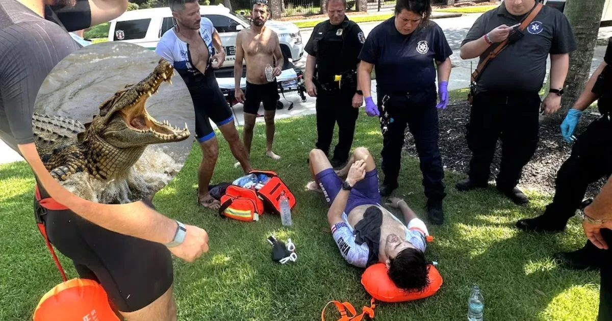Triatleta é atacado por jacaré em rio durante treino para competição, mas consegue escapar após enfiar o polegar no olho do animal
