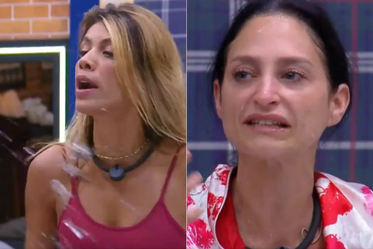 A Fazenda 18: Fran Almeida joga água na cara de Ariela Carasso durante briga