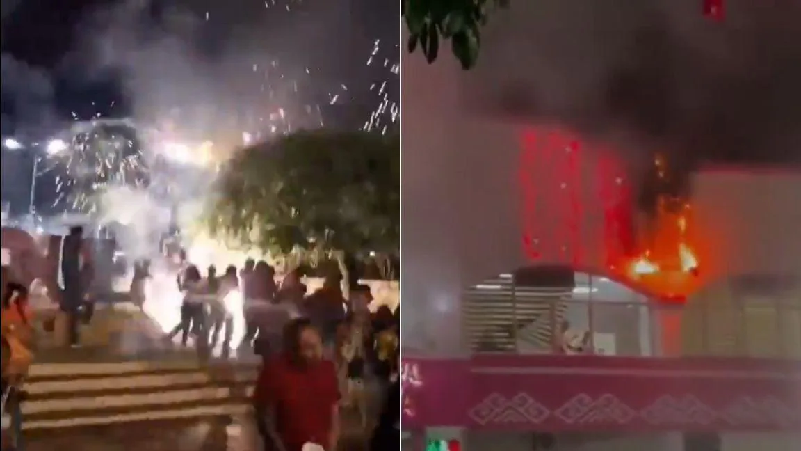 Pirotecnia provoca caos durante el Grito de Independencia en Palenque y Cintalapa (VIDEOS)