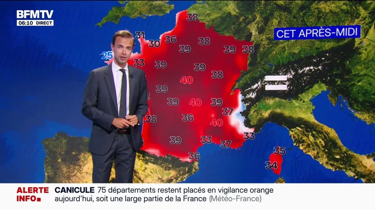 Les températures ne vont pas baisser ce vendredi sur toute la France, 75 départements en vigilance orange canicule