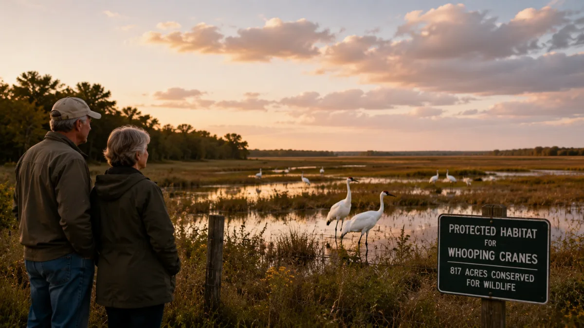 In 1999, a Texas couple bought 828 acres and protected 817 for whooping cranes