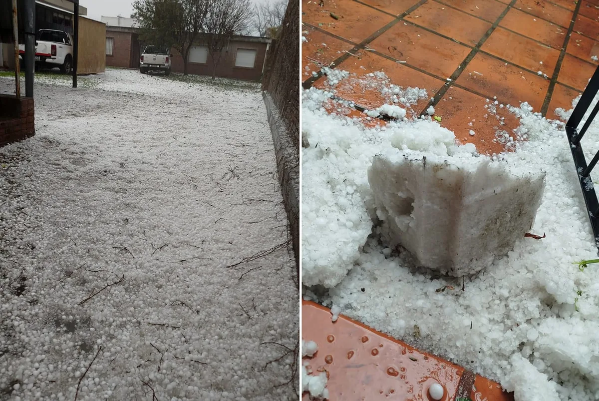 Temporal en Santa Fe: caída de granizo y fuertes vientos en varias localidades
