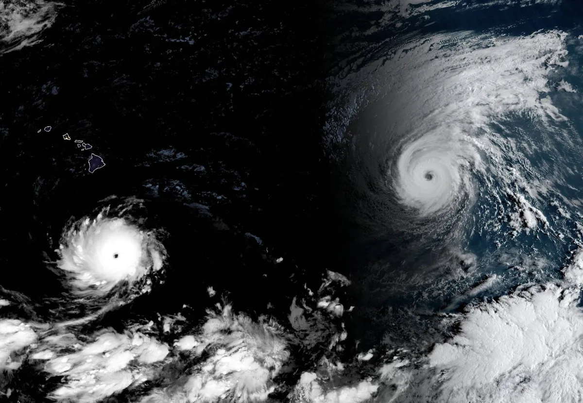 Rare train of Pacific cyclones fueled by historic El Nino
