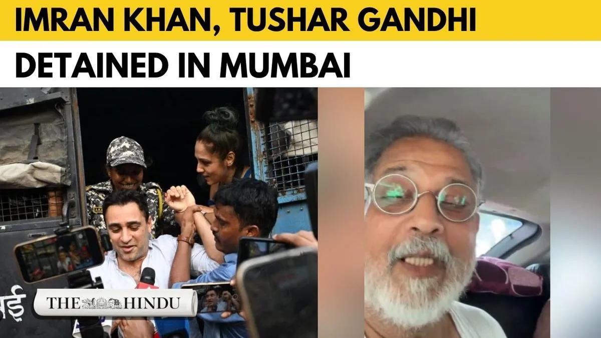 Watch: Mumbai police detain actor Imran Khan and Tushar Gandhi during anti-CEC protest