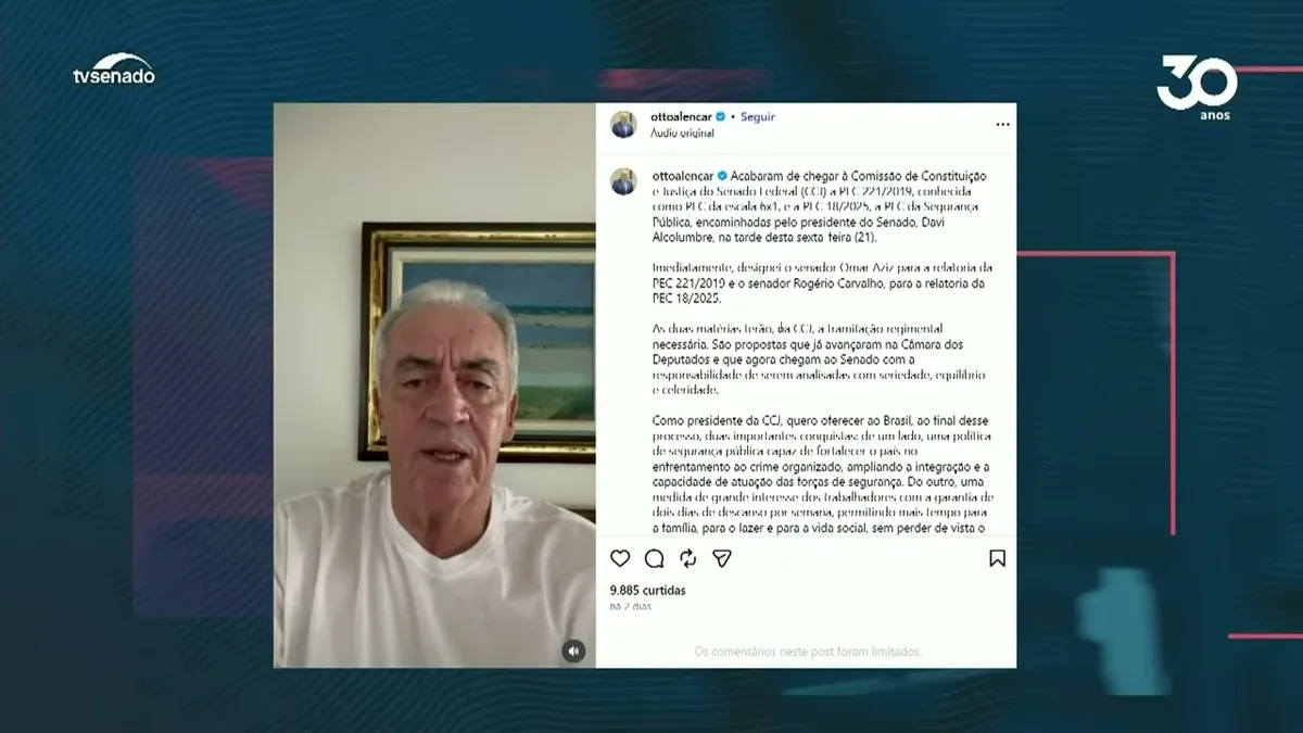 Vídeo: PECs do Fim da Escala 6X1 e da Segurança da Pública começam a tramitar na CCJ