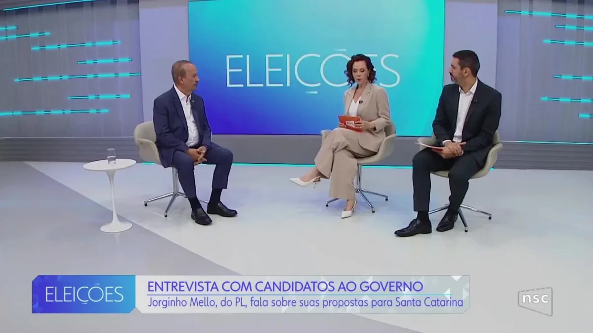 Jorginho Mello (PL) é entrevistado no Jornal do Almoço; VEJA TRECHOS