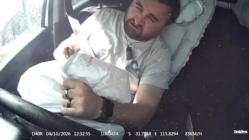 New footage shows moment Perth 'paramedic' allegedly causes head-on crash