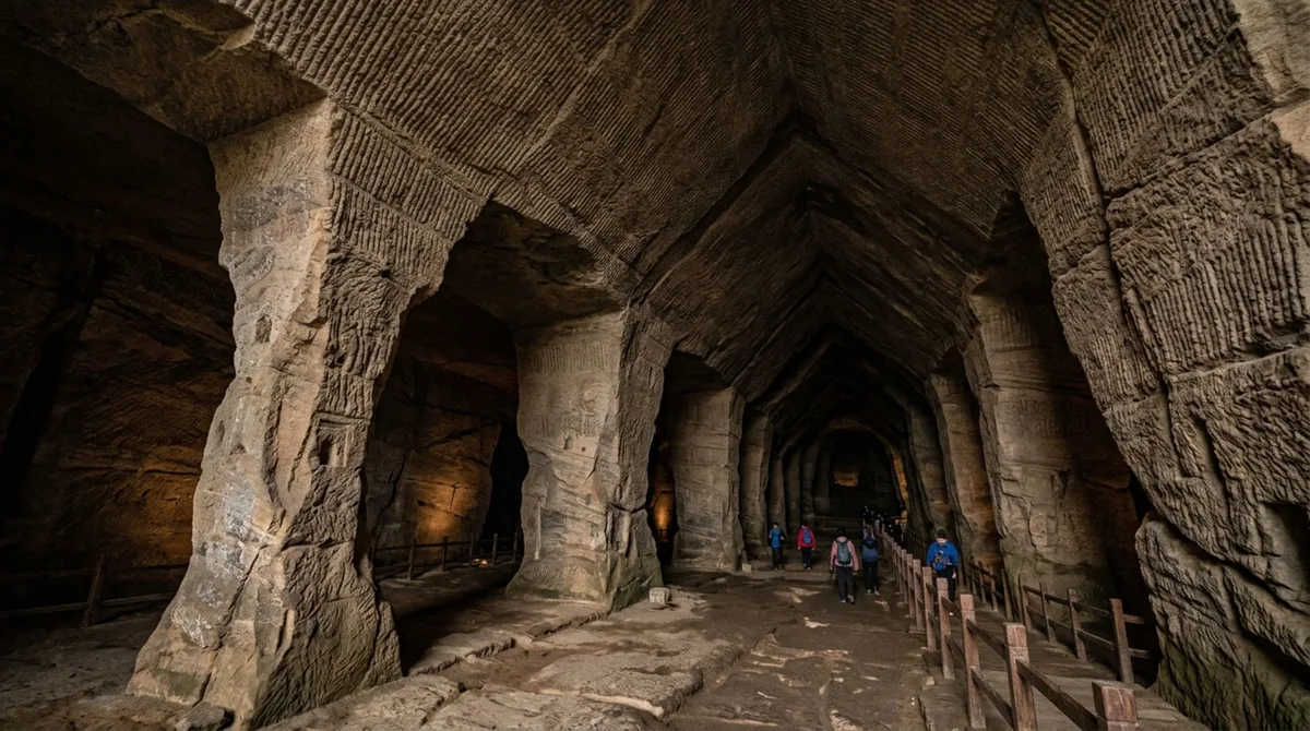 Em uma região da China, 24 cavernas artificiais gigantes foram escavadas lado a lado, exigindo a retirada de milhões de toneladas de rocha, mas não existe registro histórico claro dizendo quem construiu o complexo ou para qual finalidade