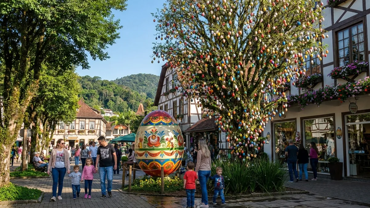 Pequena cidade catarinense parece ter saído do interior da Alemanha, com casas enxaimel entre montanhas, gastronomia típica e rotina tranquila cercada de natureza