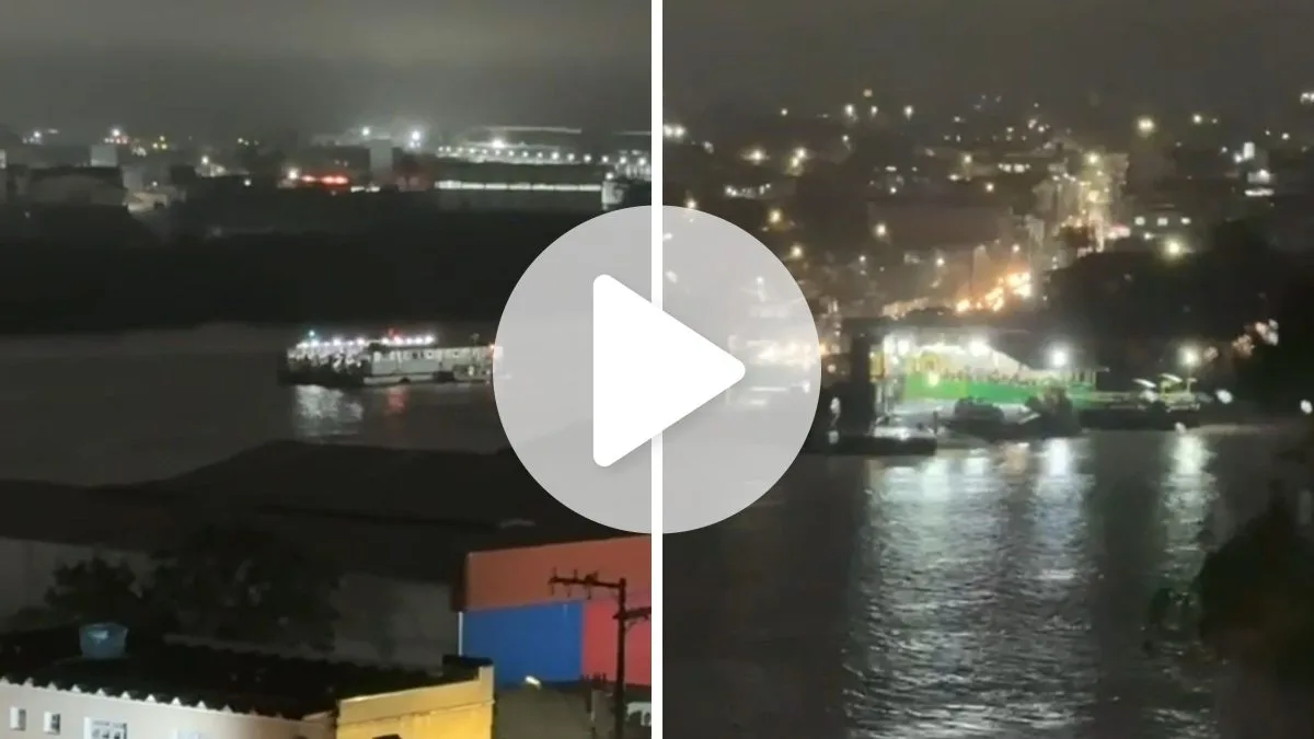 Ferry boat entre Itajaí e Navegantes perde potência após hélice ser atingida por tronco de árvore durante travessia com passageiros