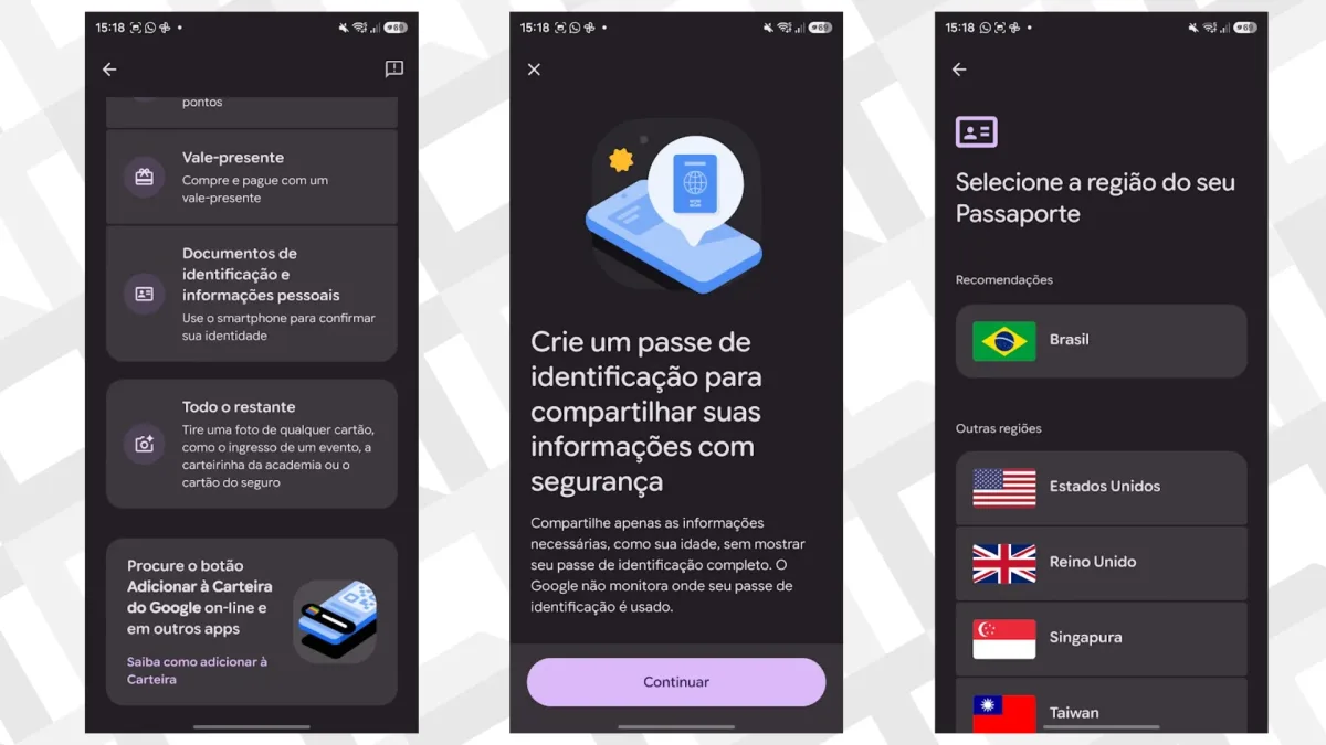 Como adicionar o passaporte à Carteira do Google