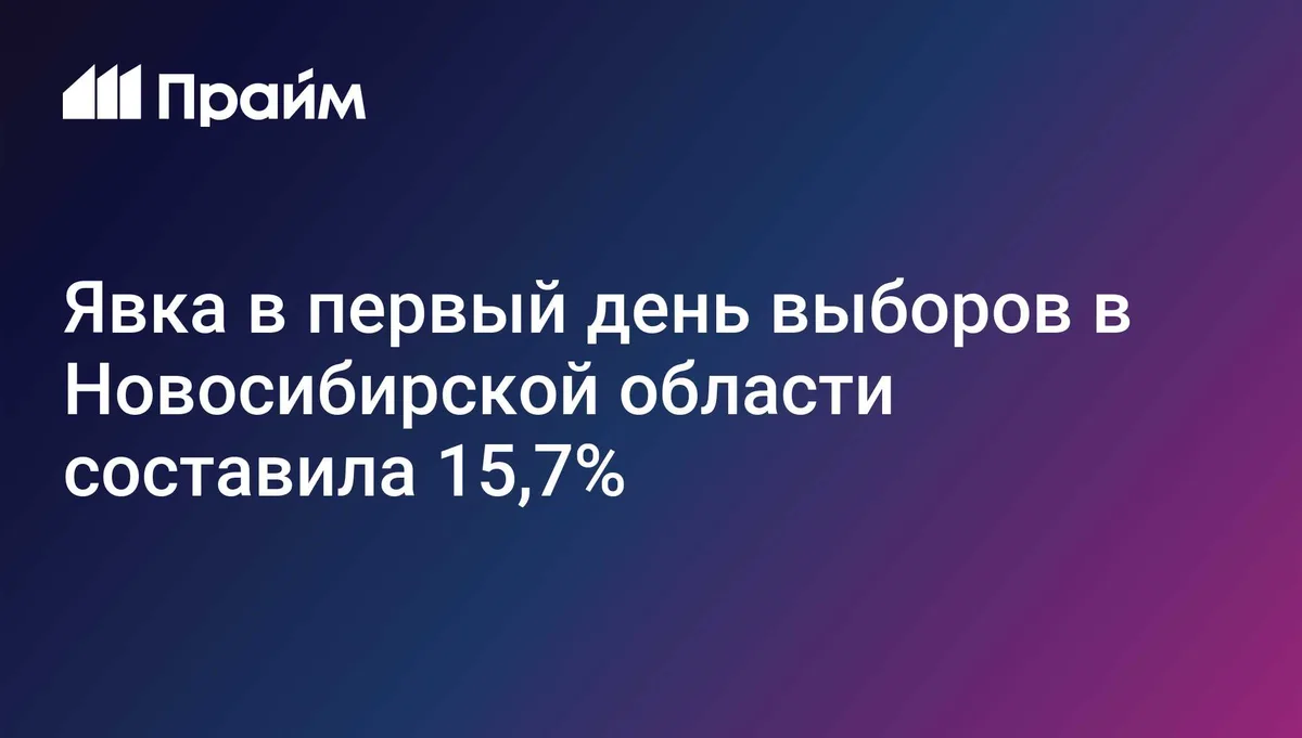 Явка в первый день выборов в Новосибирской области составила 15,7%
