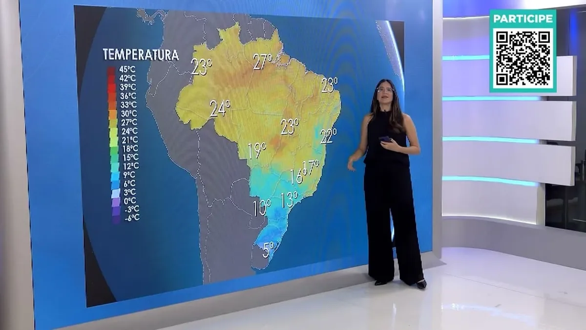 Frente fria e ciclone provocam queda de temperaturas e chuvas no Brasil