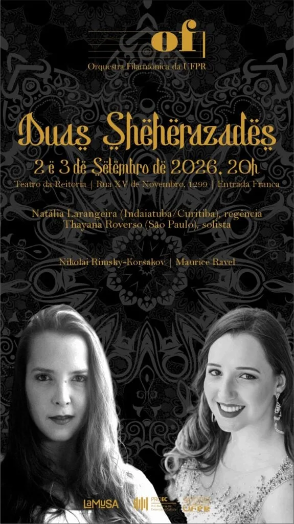 Filarmônica da UFPR apresenta “Duas Sheherazades” nos dias 2 e 3 de setembro