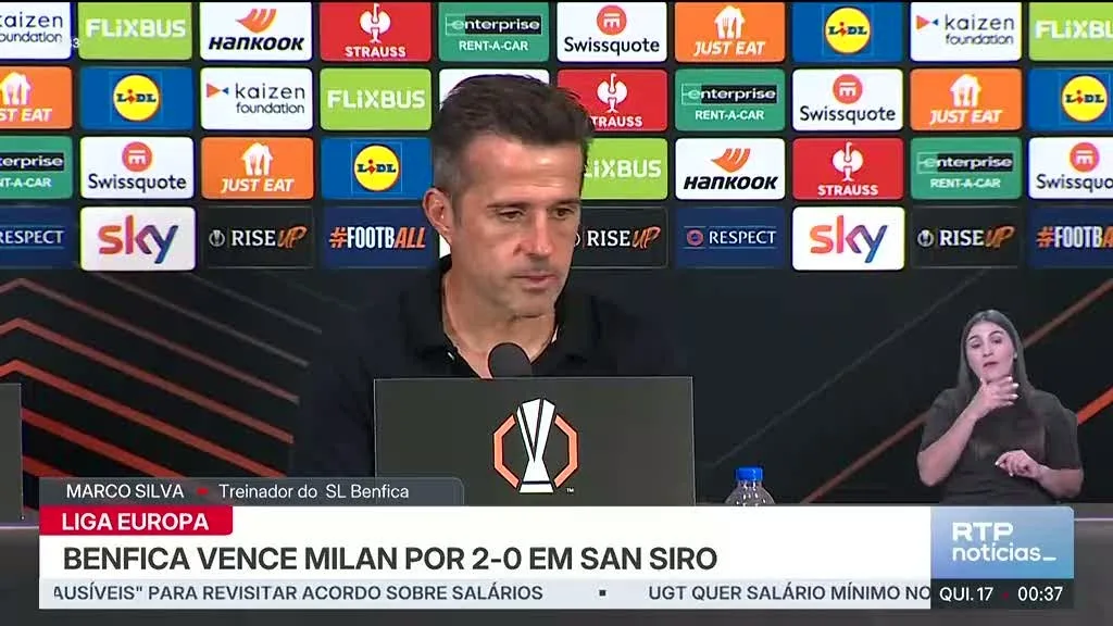 Liga Europa. Benfica vence AC Milan de Rúben Amorim por 2-0