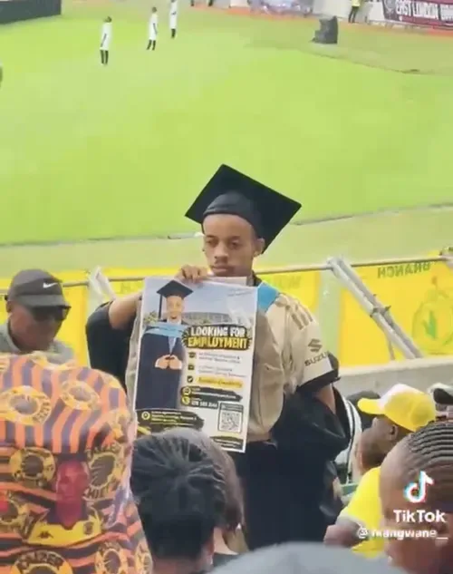 KZN graduate goes viral seeking job in graduation gown at MTN8 final