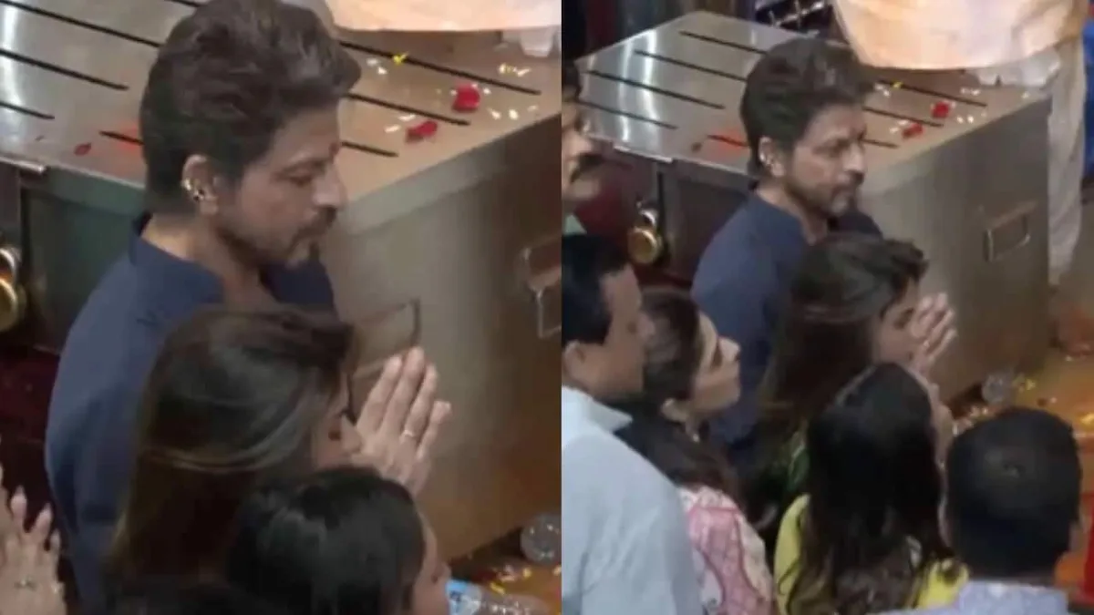 Watch: Shah Rukh Khan Visits Lalbaugcha Raja With Gauri And Suhana Khan