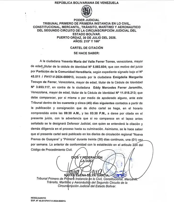 Cartel de citación