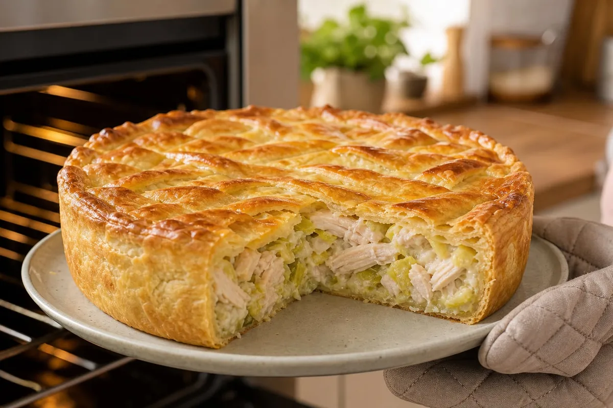 Receta de tarta de pollo y puerro, rápida y fácil