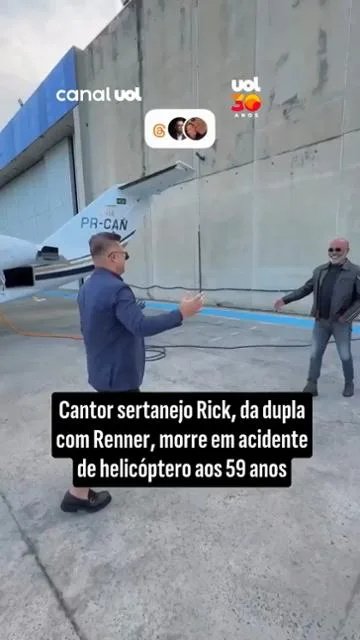Cantor sertanejo Rick, da dupla com Renner, morre em acidente de helicóptero aos 59 anos