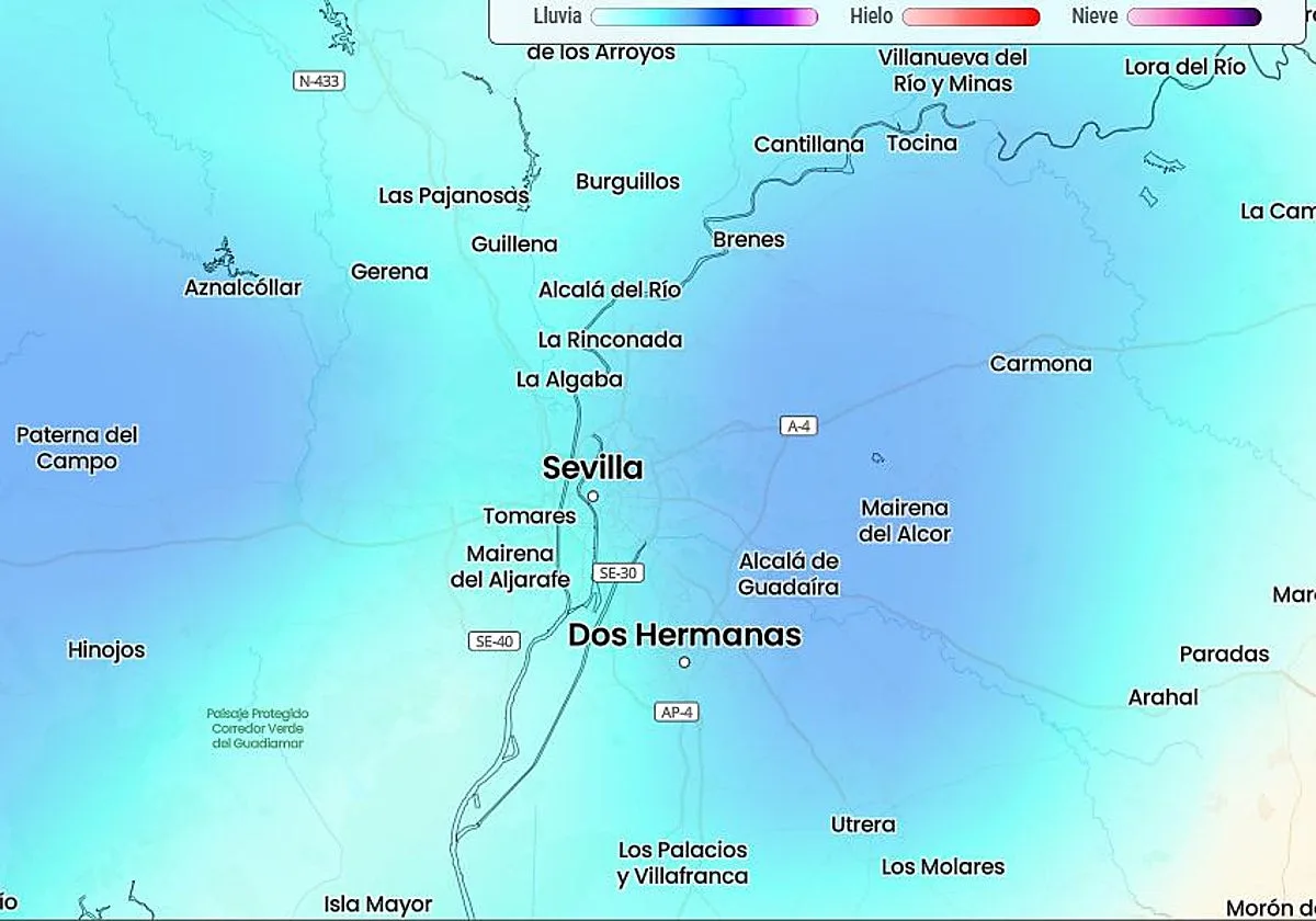 Sevilla, ante un fin de semana de lluvias y tormentas: estas son las zonas más afectadas y las peores horas