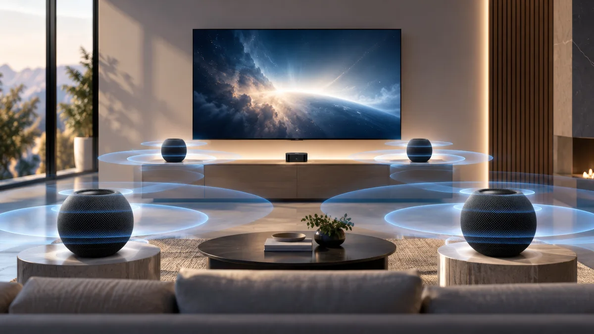 Le home cinéma selon Apple : quatre HomePod, plus de 1 000 € et quelques compromis