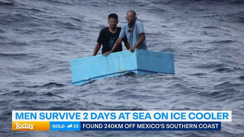 Men survive days at sea stranded on ice cooler