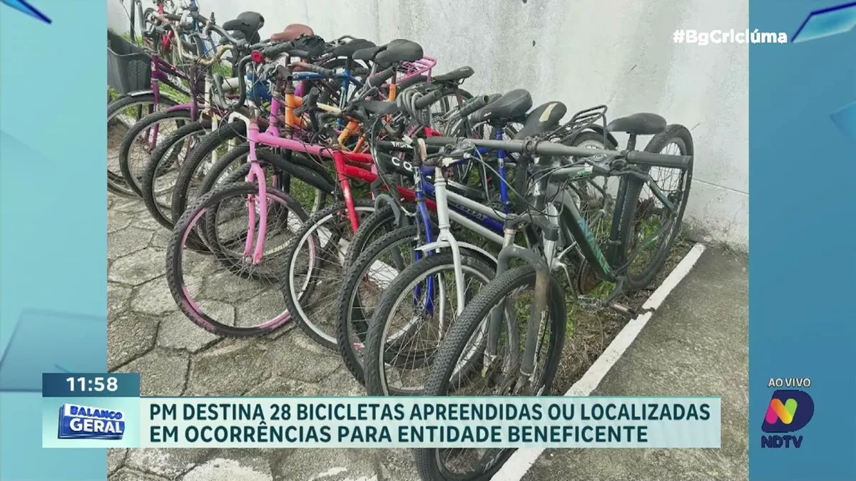 PM destina 28 bicicletas apreendidas para entidade de Criciúma