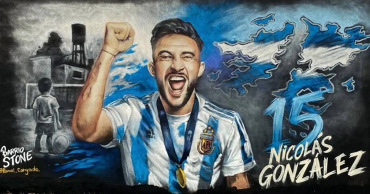 Homenaje a Nico González: le hicieron un mural en la canchita de barrio donde jugaba de chico