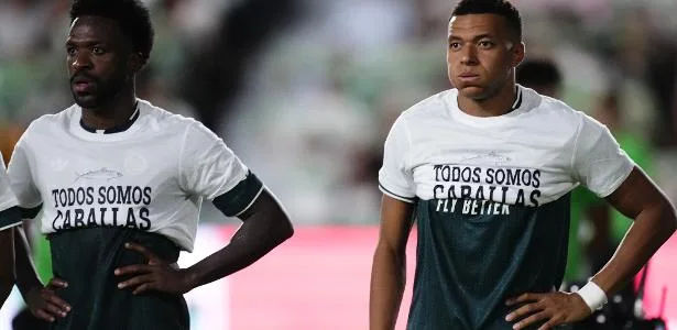 Presidente da LaLiga critica atitude de Vini Jr e Mbappé com camisa em apoio a Ceuta