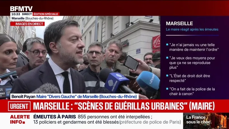 Manifestations du 17 octobre: "Je n'ai jamais vu une telle manière de maintenir de l'ordre", affirme Benoît Payan, maire de Marseille