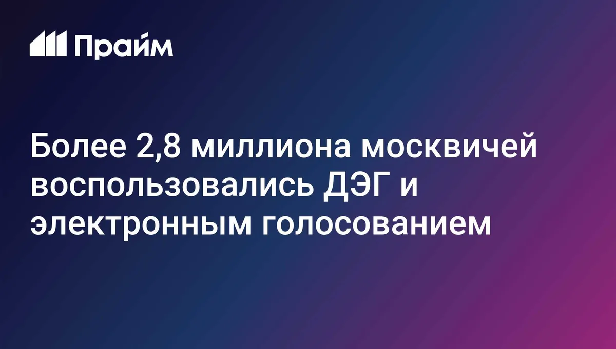 Более 2,8 миллиона москвичей воспользовались ДЭГ и электронным голосованием