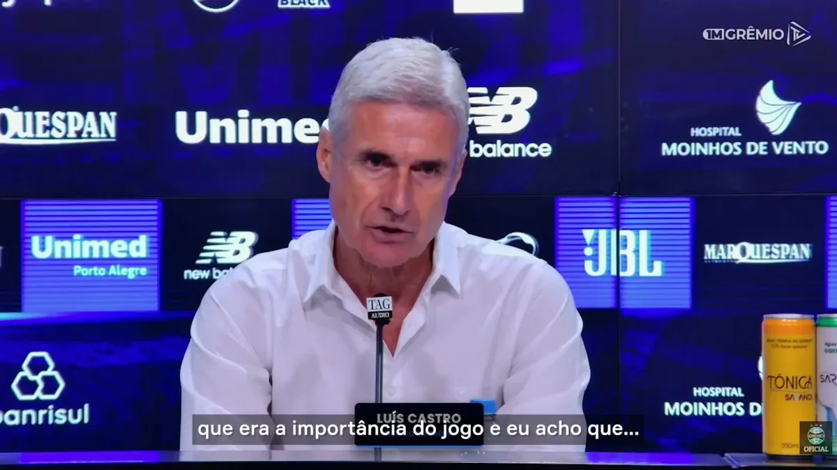 Luís Castro opina se Grêmio ‘se poupou’ para Gre-Nal em vitória no Brasileirão