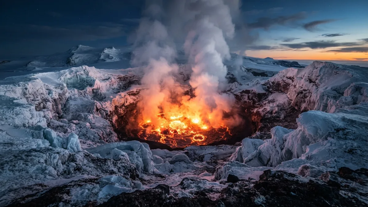Na Antártida, um vulcão coberto de gelo mantém um lago de lava no topo com atividade documentada desde 1972
