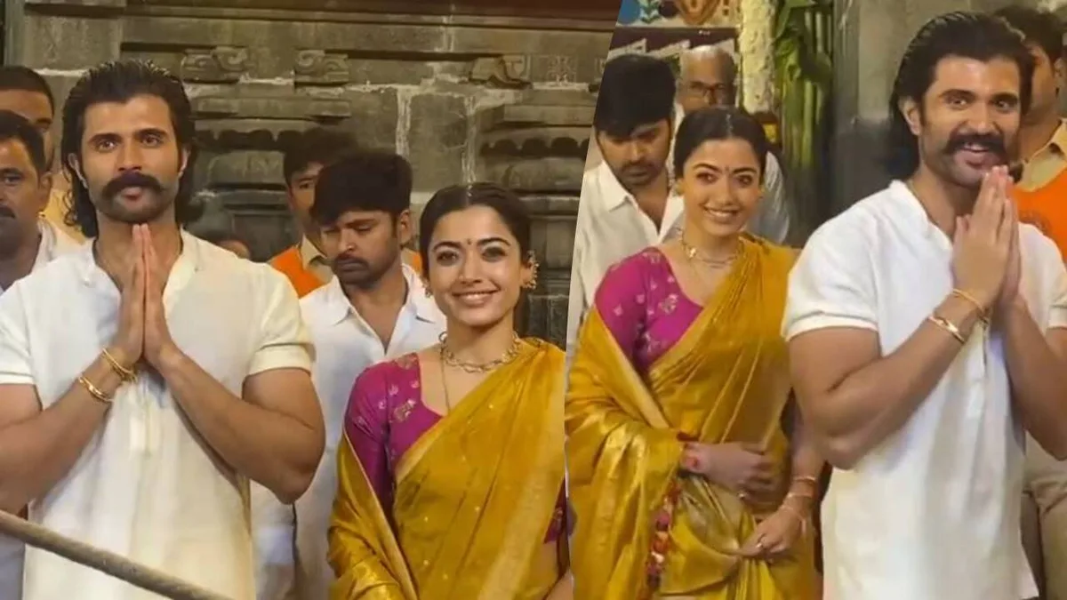 Vijay Deverakonda and Rashmika Mandanna seek blessings at Tirumala