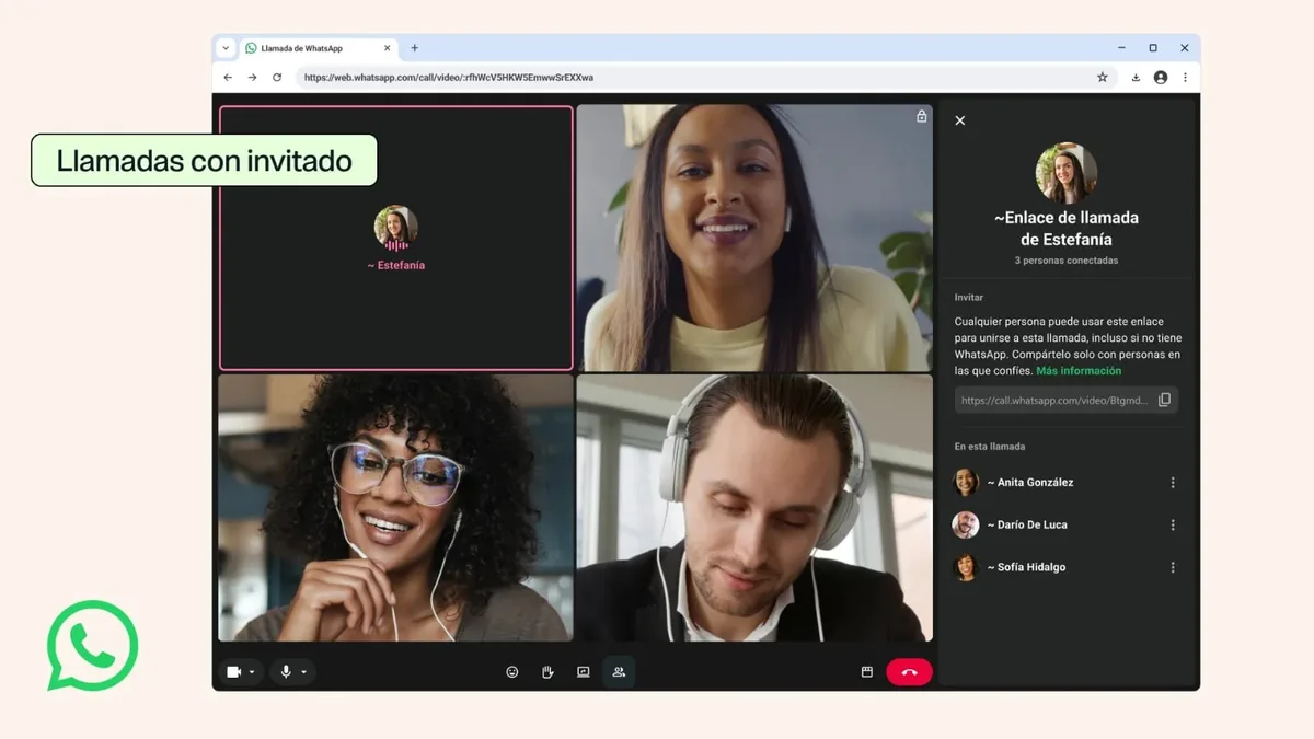 WhatsApp ya permite llamadas a personas sin cuenta en la app: solo es necesario crear un enlace y compartirlo