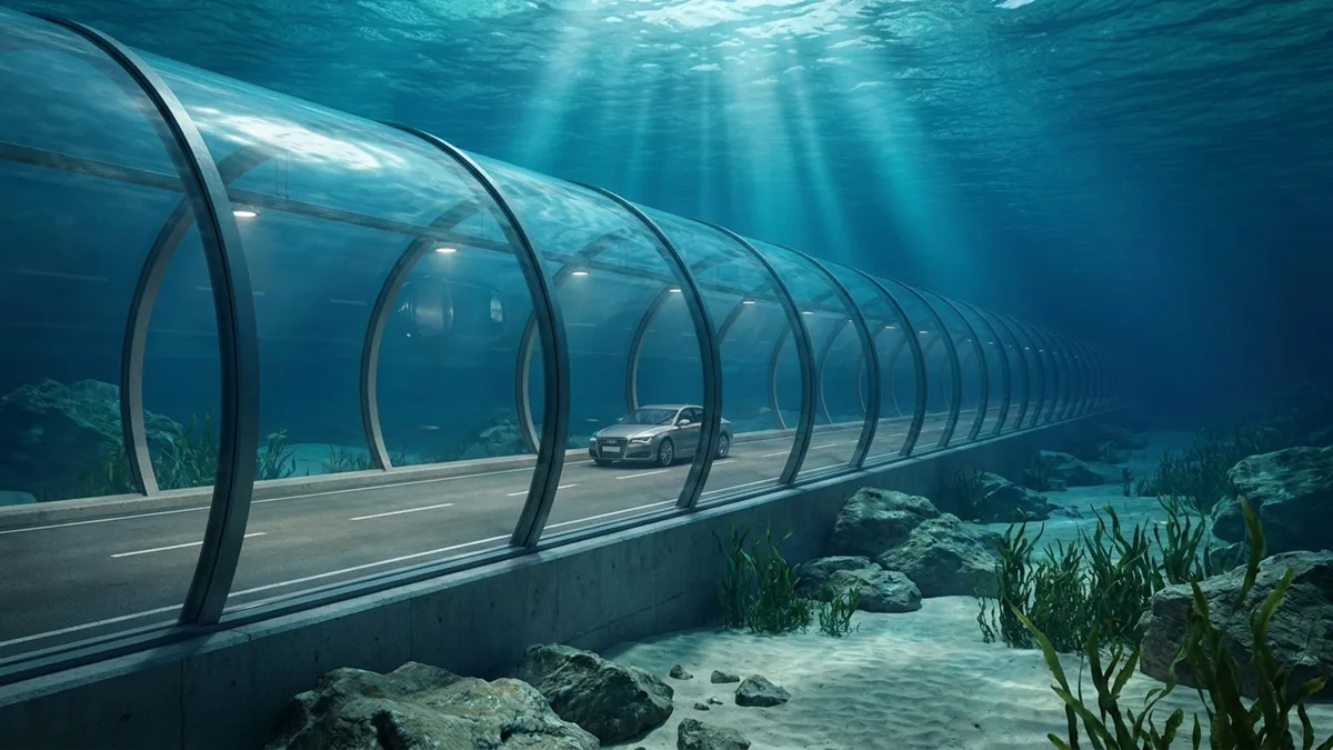 Maior túnel imerso do mundo já tem peças no fundo do mar para ligar dois países e terá pedágio para financiar a própria construção