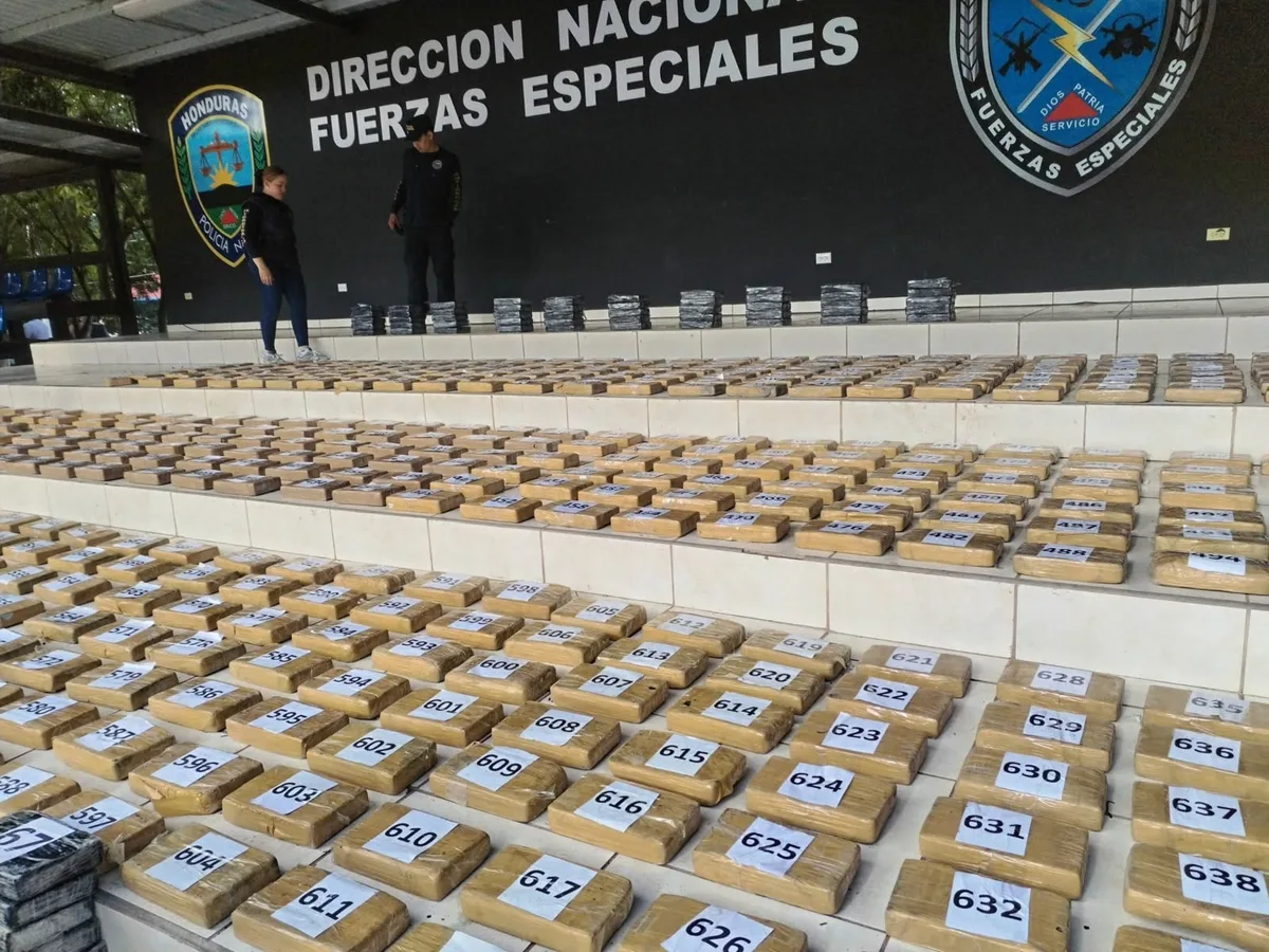 Honduras: Asciende a 648 kilos de cocaína incautada y más de 262 mil dólares en dos operaciones en el sur del país
